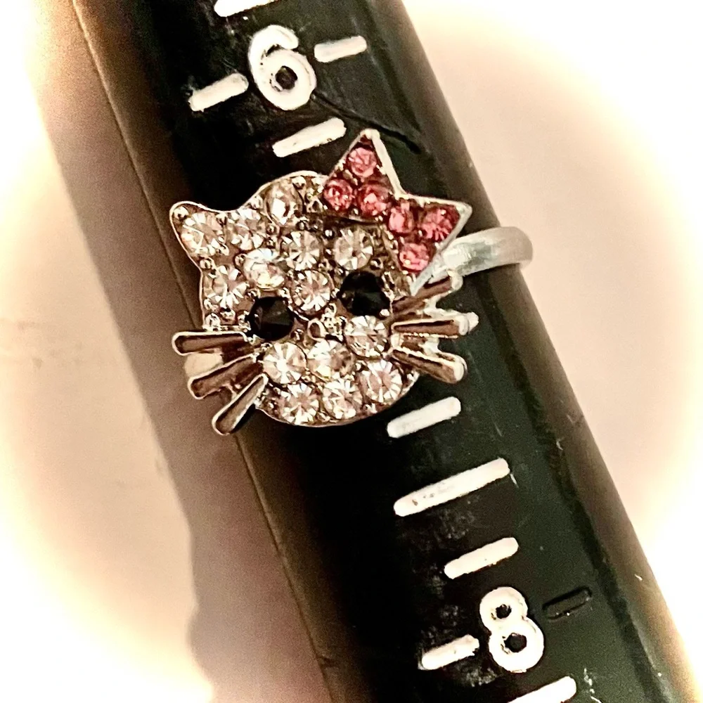 HELLO KITTY RING EARRINGS NECKLACE JEWELRY SET
